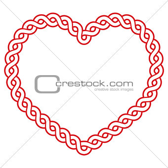 Celtic pattern red heart shape - love concept for St Patrick's Day, Valentines