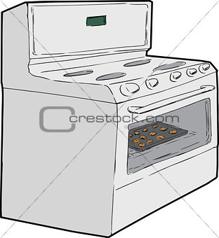 Single Oven with Cookies Inside