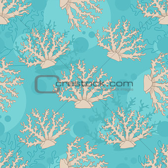 Vector seamless pattern with beige coral