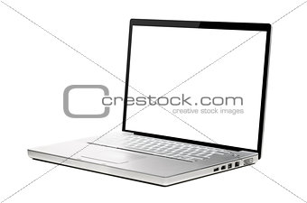 modern laptop on white