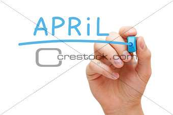 April Hand Blue Marker