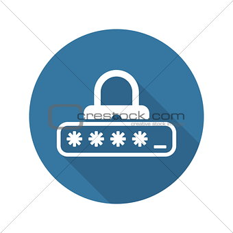 Password Protection Icon. Flat Design.