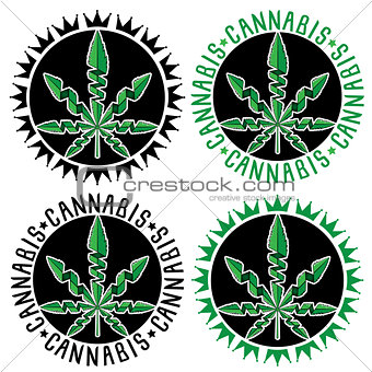 Cannabis marijuana design stamps