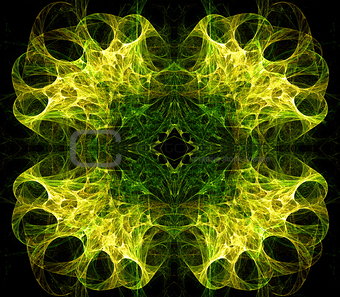Translucent symmetric nebula complex structured, bubbles and flows in different directions . Fractal art graphics