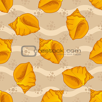 Seamless patterns with seashells
