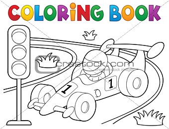 Coloring book racing car theme 1