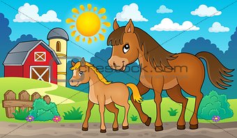 Horse with foal theme image 2