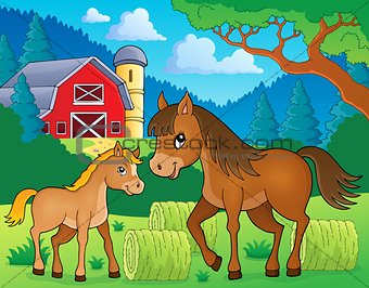 Horse with foal theme image 3