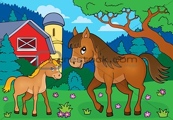 Horse with foal theme image 4