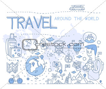 Travel Around the World. Vector Illustration Infographics