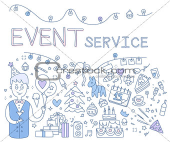 Event Service. Vector Illustration