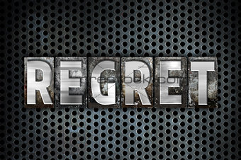 Regret Concept Metal Letterpress Type