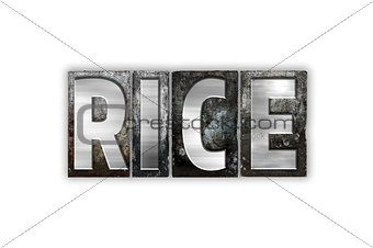 Rice Concept Isolated Metal Letterpress Type