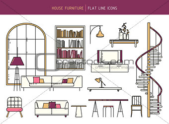 Flat line furniture set