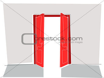 Red doors flat line