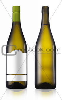 Chardonnay burgundy white wine bottle