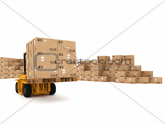 Loading stack of  boxes