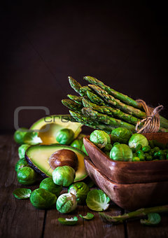 Fresh green vegetables