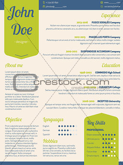 Modern resume cv with green ribbon