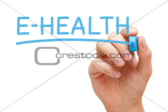 E-Health Hand Blue Marker