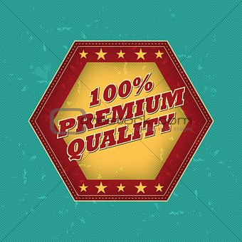 100 percentages premium quality - retro label