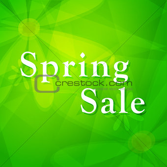 spring sale over green background with flowers