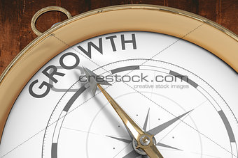 Composite image of compass pointing to growth