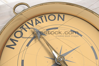 Composite image of compass pointing to motivation