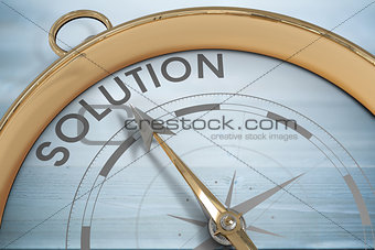Composite image of compass pointing to solution