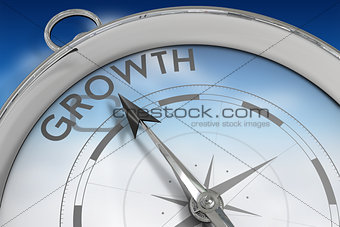 Composite image of compass pointing to growth