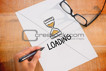 Composite image of loading doodle
