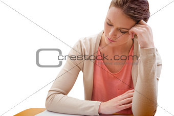 Composite image of student studying