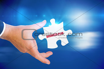 Business plan against bright blue sky with clouds