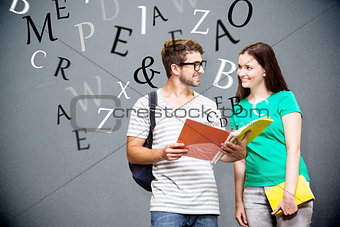 Composite image of students reading in the library