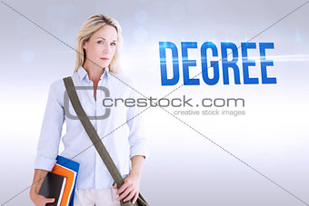 Degree against grey background
