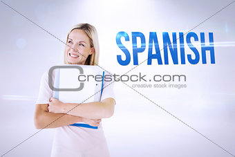 Spanish against grey background