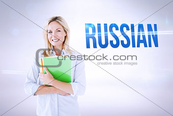 Russian against grey background