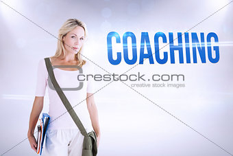 Coaching against grey background