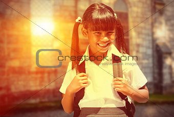 Composite image of school kid