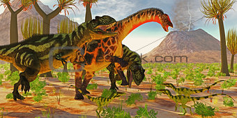 Dicraeosaurus attacked by Yangchuanosaurus