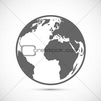Globe Icon on gray
