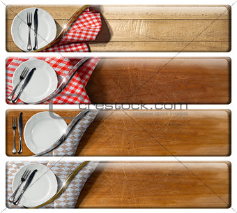 Set of Kitchen Banners with clipping path