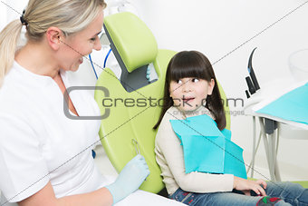 Little girl at dentist's office