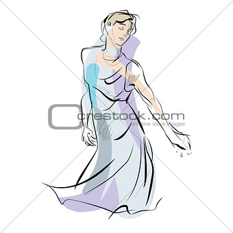 Woman dancing music vector illustration