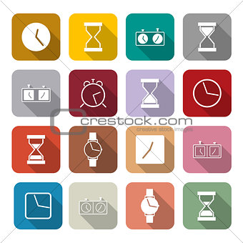 Icons clock, vector illustration.