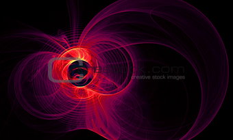 Abstract figure from round,  waves and plasma. Fractal art graphics