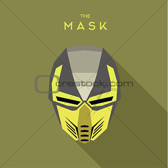 Mask villain into flat style vector graphics art