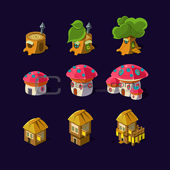 Cartoon element of the game fairy houses