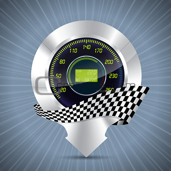 Cool pointer with speedometer and race flag