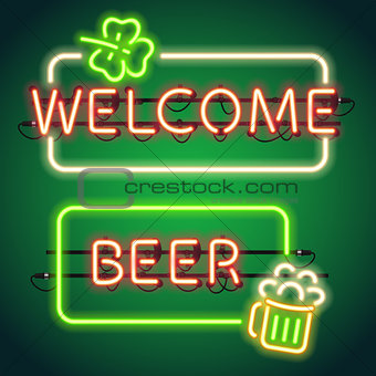 St Patricks Day Neon Frames